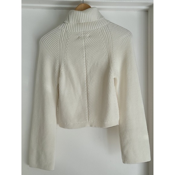 Maeve Anthropologie Womens Knit Sweater XS White Turtleneck Coastal - Picture 2 of 4